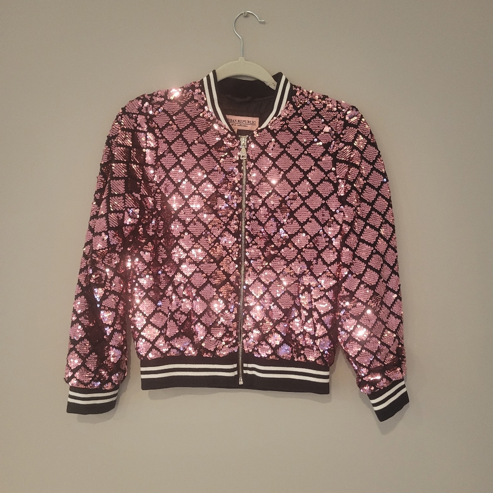 Urban Republic sequin bummer jacket Girls size L(14)